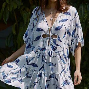 Anthropologie Keyhole Tiered Babydoll Dress Pullover Cutout New XS